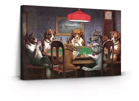 Quadro Grande Cachorros Jogando Poker 90x60 Decorativo Sala.